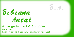 bibiana antal business card